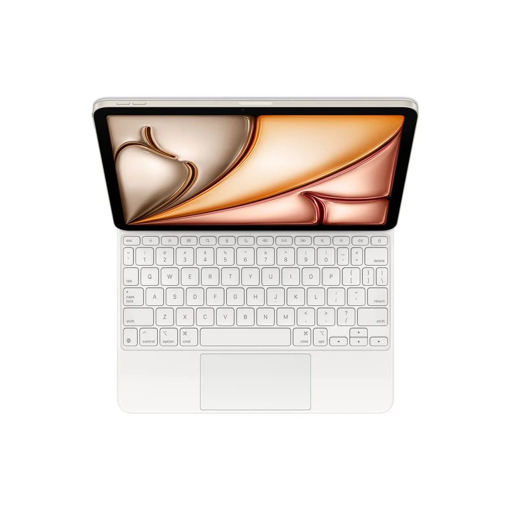 Magic Keyboard for iPad Air 11-inch — Trackpad, function row, laptop-style typing.